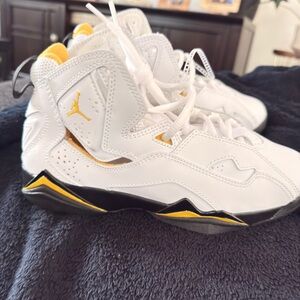 Jordan Kids White and Yellow Sneakers